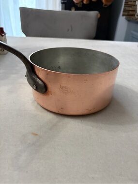 French 7” Copper Finish Saucepan with Riveted Handle - Classic Copper